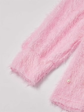 levne Hladké dámské topy-dámská halenka pulovr fuzzy oversized výstřih do V ležérní teplý měkký útulný šik podzim zima pohodlné