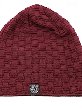 Χαμηλού Κόστους Καπέλο Beanie-Ανδρικά Γιούνισεξ Καπέλο Beanie Χειμερινά Καπέλα Σκούφοι 骷髅头毛线帽 Πλεκτό καπέλο Μαύρο Κρασί Ακρυλικές Ίνες Πλεκτό Ζεστός Καθημερινά Ρούχα Εξόδου Συμπαγές / Απλό χρώμα Ζεστό