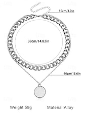 billiga Kvinnors halsband-elegant lagerhalsband med guldkedja - runt hänge &amp; chunky choker för kvinnor, perfekt för formella evenemang och fester
