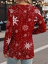 preiswerte Tiere T-Shirt-Damen T-Shirt Mode Modern Casual Print Langarm Normal Oberteile Rundhalsausschnitt Alltag Wochenende Wein Herbst Winter