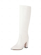 preiswerte Modische Stiefel-burgunderfarbene kniehohe Stiefel mit Krokoprägung für Damen – stylische Stiefel mit spitzer Spitze und Blockabsatz für die Herbst- und Wintermode
