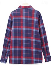 preiswerte Herren-Oberhemden-Herren Oberhemd Kariertes Hemd trachtenhemd Kragenhemd Fleece-Shirt Knopfhemd Overshirt Plaid / Karomuster Hochzeit Party A B C D Langarm Quadratischer Ausschnitt Winter Bekleidung Warm