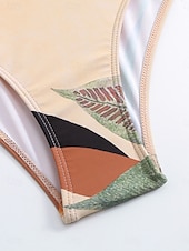 billiga One-piece-baddräkter-Dam Badkläder En bit 2 st Monokini Baddräkt Öppen rygg Magkontroll Hög midja Smal Semester Standkläder Löv V-hals Ärmlös Baddräkter