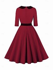 preiswerte Kleider-Retro Vintage 1950er Vintage-Kleid Kleid A-Linie Damen Karneval Neujahr Maskerade Alltagstauglich Junggesellinnenabschiedsparty Erwachsene Kleid