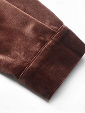 voordelige Elegante topjes-Dames Overhemd Blouse Effen Kleur Basic Casual Lange mouw V-hals Normale tops Dagelijks Lapwerk Knop Zak Wijn Bruin Groen Herfst Winter