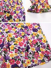 ieftine Rochii florale elegante-rochie midi dama cu decolteu in V cu maneca lunga vara primavara