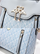 levne Kabelky a tote tašky-elegantní dámská béžová crossbody kabelka – luxusní monogramové provedení s přívěskem srdce a horní rukojetí