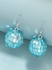 billige Øredobber for kvinner-kvinners retro rosa disco ball dingle øredobber – morsomme og glitrende statement smykker for fester og arrangementer