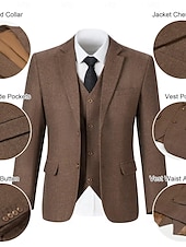 tanie stroje-Retro / vintage Ryczące 20s 1920 roku Spodnie Stroje Smokin Wielki Gatsby Pan Gangster Męskie Strój karnawałowy Święta Karnawał Nowy Rok Ślub Bal maskowy Spotkanie towarzyskie Dla dorosłych Płaszcz