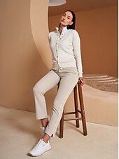 billiga Kvinnors golfkläder-Dam Golfbyxor Kaki Byxa Golfkläder för damer Kläder Outfits Bär kläder