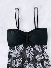 billige Swimdresses-Dame Badetøy Tankini Badedrakt Ferie Tropisk Blomstret Ermeløs Badedrakter