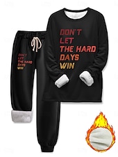 abordables Survêtements pour femmes-Ensembles de survêtement pour femmes 2 pièces sweat-shirt pantalons en polaire manches longues col rond lettre imprimée à cordon décontracté noir rose bleu automne coupe régulière