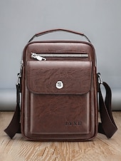 economico Borselli da uomo-borsa a tracolla vintage in similpelle marrone da uomo – borsa a tracolla compatta con più tasche per viaggi, lavoro e uso quotidiano