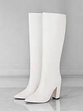 preiswerte Modische Stiefel-burgunderfarbene kniehohe Stiefel mit Krokoprägung für Damen – stylische Stiefel mit spitzer Spitze und Blockabsatz für die Herbst- und Wintermode