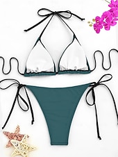 abordables Ensemble de bikinis-Femme Maillots de Bain Bikinis Maillot de bain mode Plein Sans Manches Maillots de bain