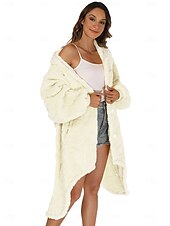 billige Kigurumi-pysjamas-Voksne Helfarge Onesie-pysjamas Oversized hetteteppe Bærbart teppe med lomme Onesie-pysjamas Kigurumi pyjamas søt stil Til Damer og Herrer Karneval Maskerade Tegnefilm