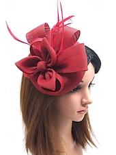 abordables Accessoires pour cheveux pour femmes-chapeau fascinateur vert pour femme avec nœud et plumes – coiffe élégante pour mariages, goûters et occasions spéciales