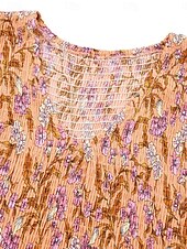 ieftine Rochii Boho-Pentru femei Rochii Midi Rochie casual Rochie leagăn Rochie A line Rochie Boho Casual Zilnic Fit regulat Floral Manșon scurt În V Negru Portocaliu Vară Primăvară