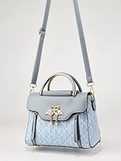 levne Kabelky a tote tašky-elegantní dámská béžová crossbody kabelka – luxusní monogramové provedení s přívěskem srdce a horní rukojetí