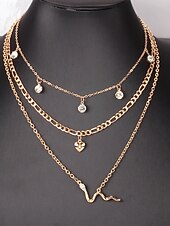 levne Náhrdelníky a přívěsky-choker náhrdelník chrom zlatý dámský elegantní umělecký vrstvený náhrdelník pro svatební hostinu valentýna