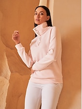 billiga Kvinnors golfkläder-Dam Pullover-tröja Svart Vit Rosa Långärmad Överdelar Golfkläder för damer Kläder Outfits Bär kläder