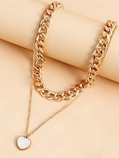billiga Kvinnors halsband-elegant lagerhalsband med guldkedja - runt hänge &amp; chunky choker för kvinnor, perfekt för formella evenemang och fester