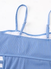 preiswerte Einteilige Badeanzüge-Damen Badeanzug Ein Stück Monokini Bademode Rückenfrei Bauchkontrolle Hohe Taillenlinie Schlank Urlaub Strandbekleidung Feste Farbe Halfterhals Ärmellos Badeanzüge