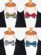 baratos Gravatas masculinas e gravatas borboleta-gravata borboleta masculina com padrão floral – elegantes gravatas borboleta jacquard em vermelho, dourado, azul e preto, perfeitas para eventos formais e casamentos