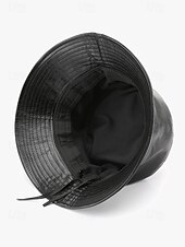 cheap Women&#039;s Hats-Women&#039;s Faux Leather Bucket Hat – Stylish and Versatile, Available in Multiple Colors for a Trendy Look