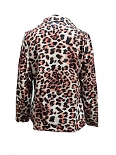 levne Blazery a obleky-Dámské Blejzr Knoflíky Leopard Pohodlné Módní Běžný Svrchní oděvy Dlouhý rukáv Zima Levhart S