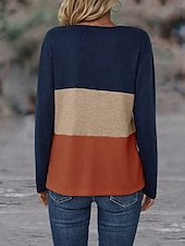 preiswerte Damen Einfache Oberteile-Damen T Shirt Glatt Modisch Modern Brautkleider schlicht Langarm Gekerbter Hals Normale Oberteile Täglich Wochenende Rosa Orange Grün Herbst Winter