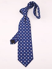 baratos Gravatas masculinas e gravatas borboleta-gravatas masculinas de seda sintética com padrão retrô - gravatas vintage com estampa floral e geométrica para uso formal e empresarial