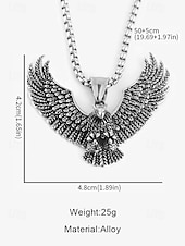 cheap Men&#039;s Jewelry-Men&#039;s Silver Eagle Pendant Necklace – Bold and Detailed Symbolic Jewelry for Strength and Freedom