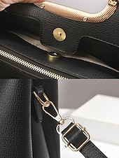 levne Kabelky a tote tašky-dámská červená kabelka z umělé kůže - elegantní design s horním držadlem s perleťovým kouzlem a odnímatelným popruhem do práce, na večírky a každodenní nošení