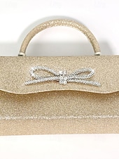 cheap Clutches &amp; Evening Bags-Women&#039;s Elegant Sparkling Glitter Evening Clutch with Rhinestone Bow - Perfect for Weddings and Parties