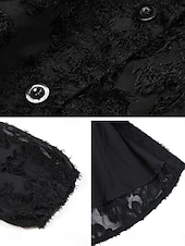 preiswerte Kleider für die Arbeit-Damen Spitzenkleid Minikleid Spitze Patchwork Brautkleider schlicht Ständer Langarm Schwarz Wein Grün Farbe