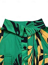 levne Elegantní květinové šaty-dámský listový košilový límeček maxi šaty dlouhý rukáv léto jaro