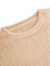billige Solide farger-Dame Pullover genser Stilfull Fritid Myk Helfarge Tykk Rullekrage Overstørrelse Langermet Vanlige topper Strikke Daglig Ut på byen Helg Svart Hvit Høst Vinter