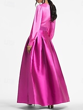 abordables VERT-Robe de soirée en A-Line élégante invitée de mariage formelle longueur au sol manches courtes encolure en V ceinture  sash satin avec plis 2025