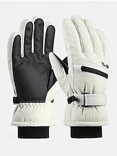 cheap Men&#039; Gloves-Men&#039;s Waterproof Winter Gloves - Insulated Ski and Snowboarding Gloves with Adjustable Strap, Anti-Slip Palm, and Warm Fleece Lining
