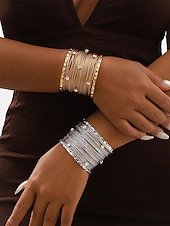 economico Bracciale da donna-elegante bracciale intrecciato con accenti di strass – gioielli alla moda per le donne