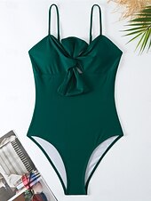billiga One-piece-baddräkter-Dam Badkläder En bit 2 st Monokini Byxa Baddräkt knyt fram Öppen rygg Magkontroll Hög midja Smal Semester Standkläder Blommig Grafisk Halterneck Ärmlös Baddräkter