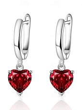 economico Orecchini-orecchini a cerchio classici orecchini a cuore dolce gioielli bianco / giallo / rosso per matrimonio festa san valentino