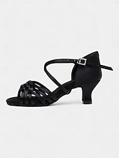 cheap Latin Shoes-Women&#039;s Silver Holographic Dance Sandals with Soft Suede Sole, Cross-Strap Design and Low Heel - Ideal for Salsa, Latin, and Ballroom Dancing