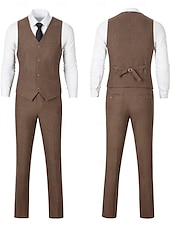 tanie stroje-Retro / vintage Ryczące 20s 1920 roku Spodnie Stroje Smokin Wielki Gatsby Pan Gangster Męskie Strój karnawałowy Święta Karnawał Nowy Rok Ślub Bal maskowy Spotkanie towarzyskie Dla dorosłych Płaszcz
