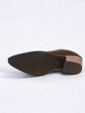 preiswerte Damenhausschuhe und -halbschuhe-braune Slipper aus Kunstleder mit flachem Blockabsatz – bequemes und stylisches Büro-Schuhwerk für Damen