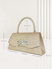 cheap Clutches &amp; Evening Bags-Women&#039;s Elegant Sparkling Glitter Evening Clutch with Rhinestone Bow - Perfect for Weddings and Parties