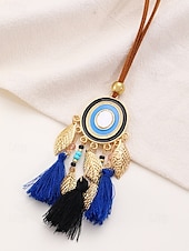 billige Halskjede for kvinner-kvinners boho dusk halskjede med skinnsnor og drømmefanger anheng - perfekt for festivaler og bohem stil