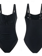 billige Onepiece badedrakter-Dame Badetøy Ett stykke Monokini Badedrakt Åpen rygg Midjekontroll Høy Midje Tynn Ferie Strand Klær Helfarge Ermeløs Badedrakter