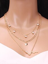 levne Náhrdelníky a přívěsky-choker náhrdelník chrom zlatý dámský elegantní umělecký vrstvený náhrdelník pro svatební hostinu valentýna